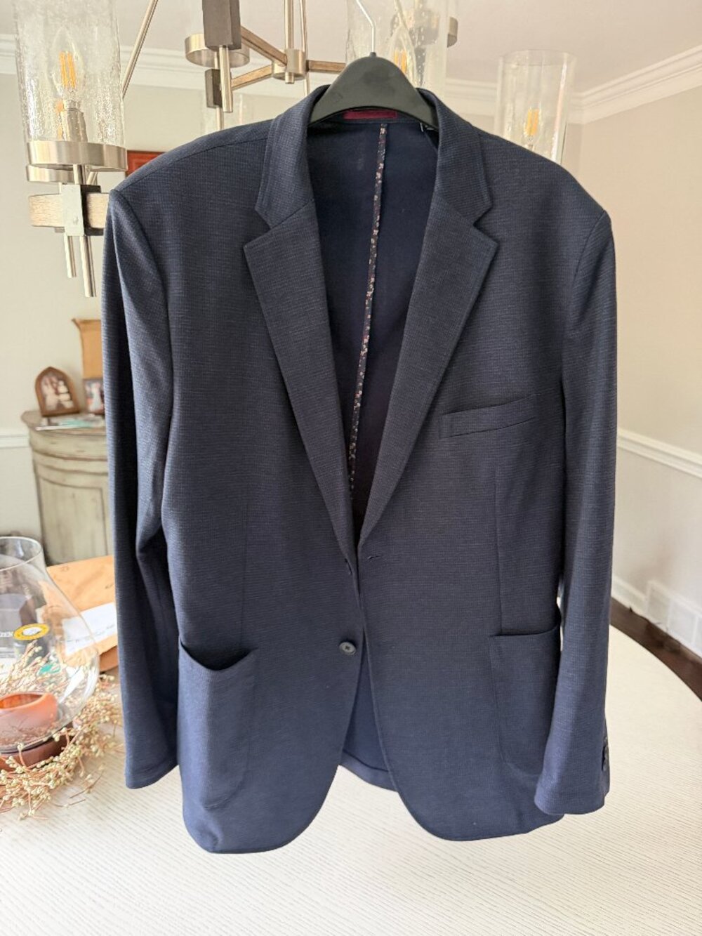 Johnston & Murphy XC Flex Blazer Navy Unstructured Knit Sport Coat Men's XL